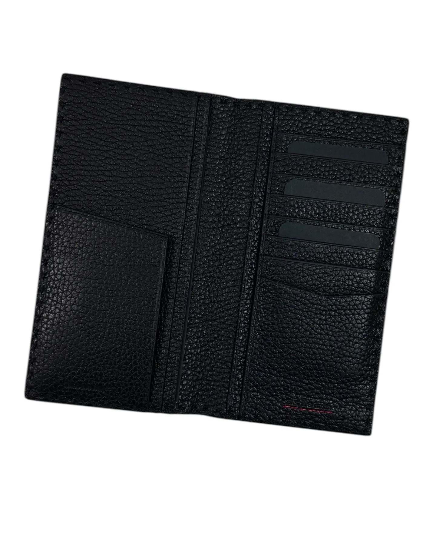 Kiton Leather Wallet Black Grain Leather