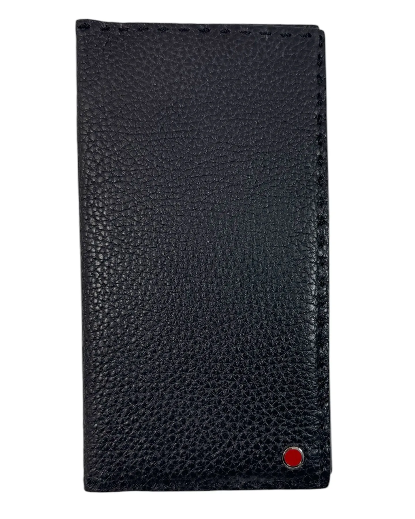 Kiton Leather Wallet Black Grain Leather