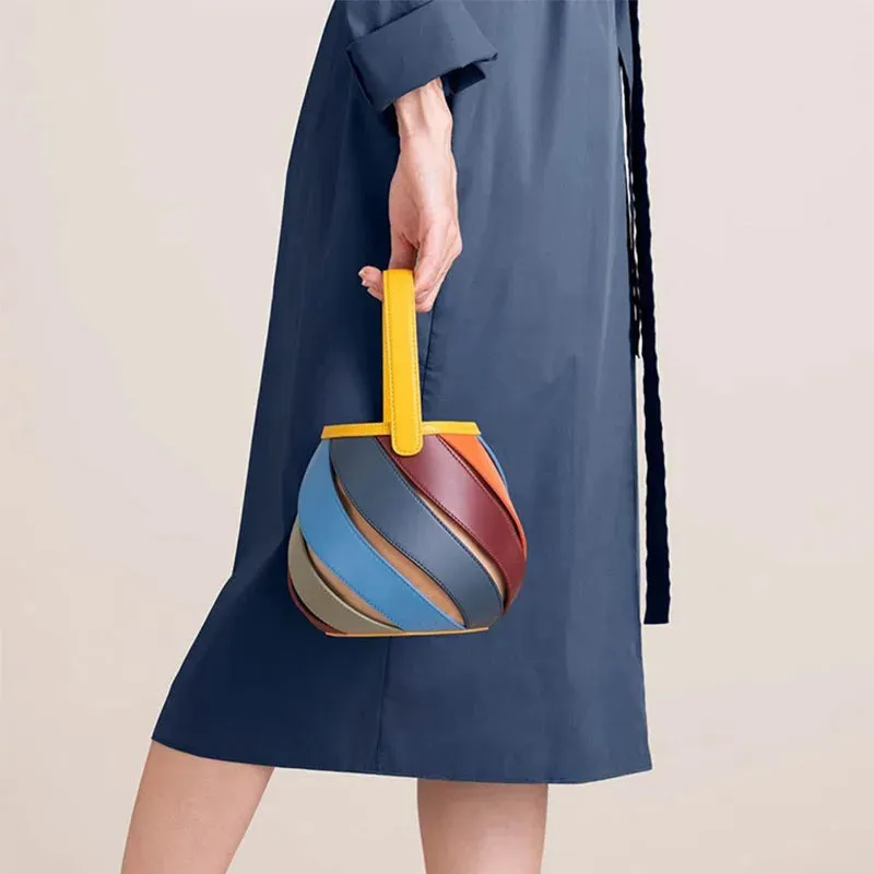 Luxury Brand Designer Women's Fashion Retro Geometric Bucket Bag - Elegant, Versatile Texture Ladies Handbag, Sac à Main Femme