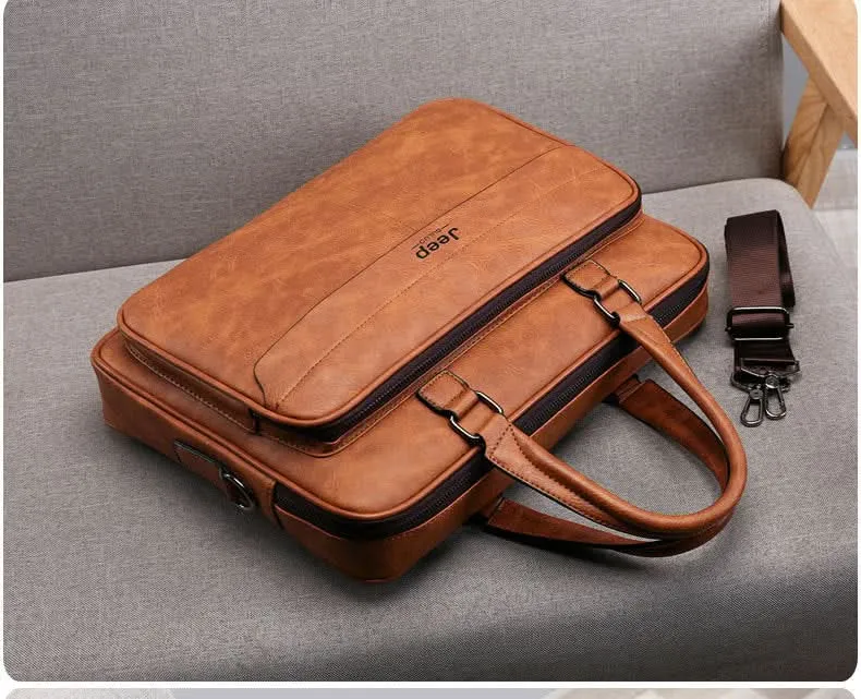 Men’s Large Handbag Briefcase – Waterproof Business Tote, Fits 16” Laptop