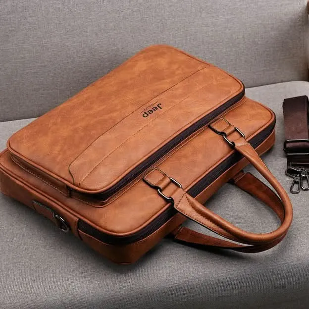 Men’s Large Handbag Briefcase – Waterproof Business Tote, Fits 16” Laptop