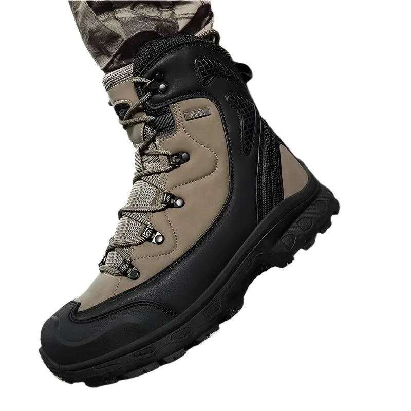 Men's Leather Desert Boots – Waterproof Work and Hiking Safety Shoes
