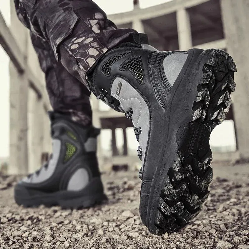 Men's Leather Desert Boots – Waterproof Work and Hiking Safety Shoes