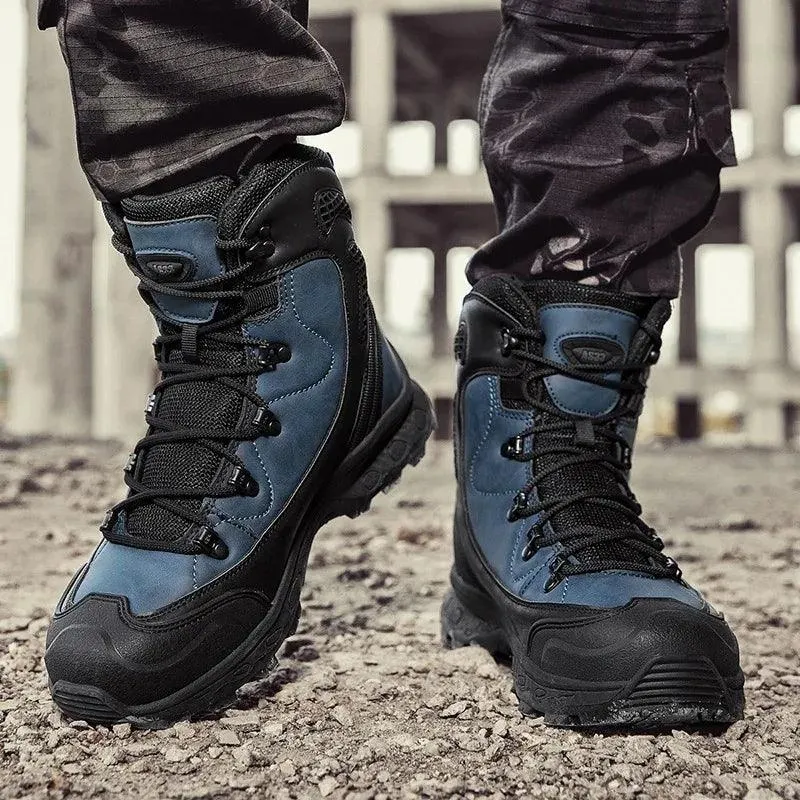 Men's Leather Desert Boots – Waterproof Work and Hiking Safety Shoes