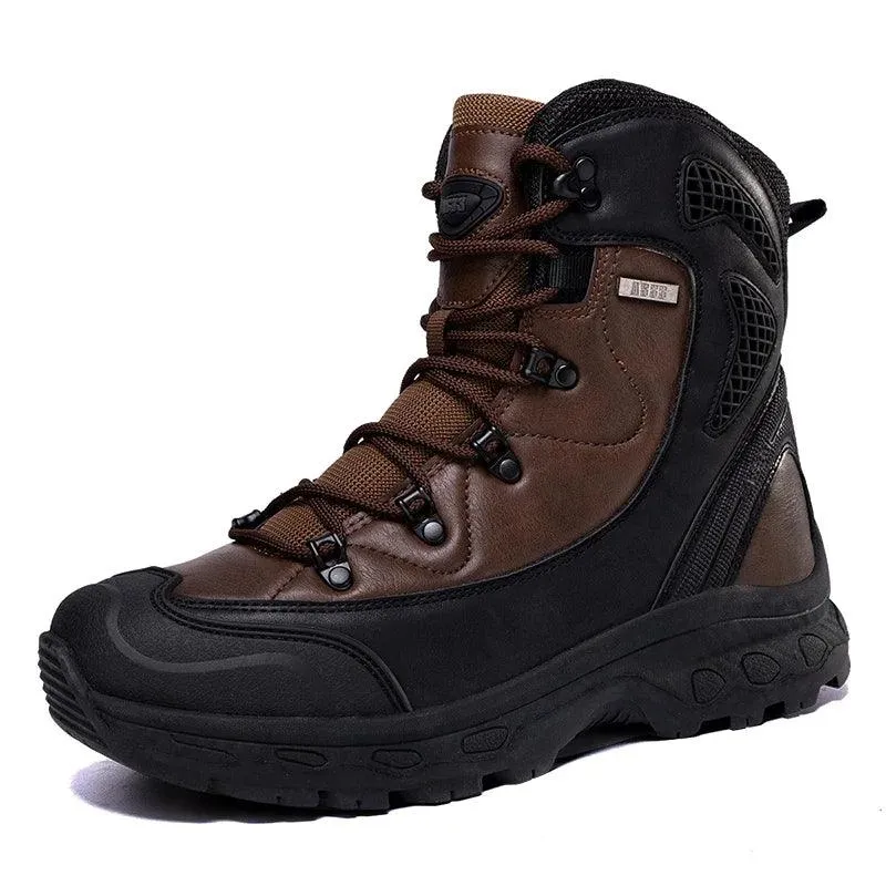 Men's Leather Desert Boots – Waterproof Work and Hiking Safety Shoes
