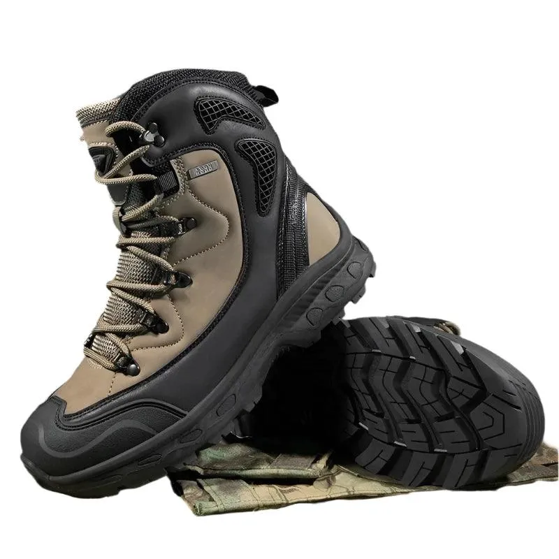 Men's Leather Desert Boots – Waterproof Work and Hiking Safety Shoes