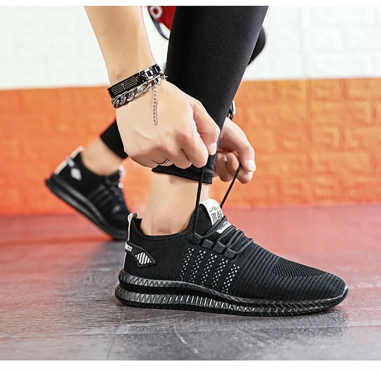 Men's Sneakers Shoes Lightweight Breathable Running Walking Yoga Sports Footwear Soft Sole Lace-up Shoes