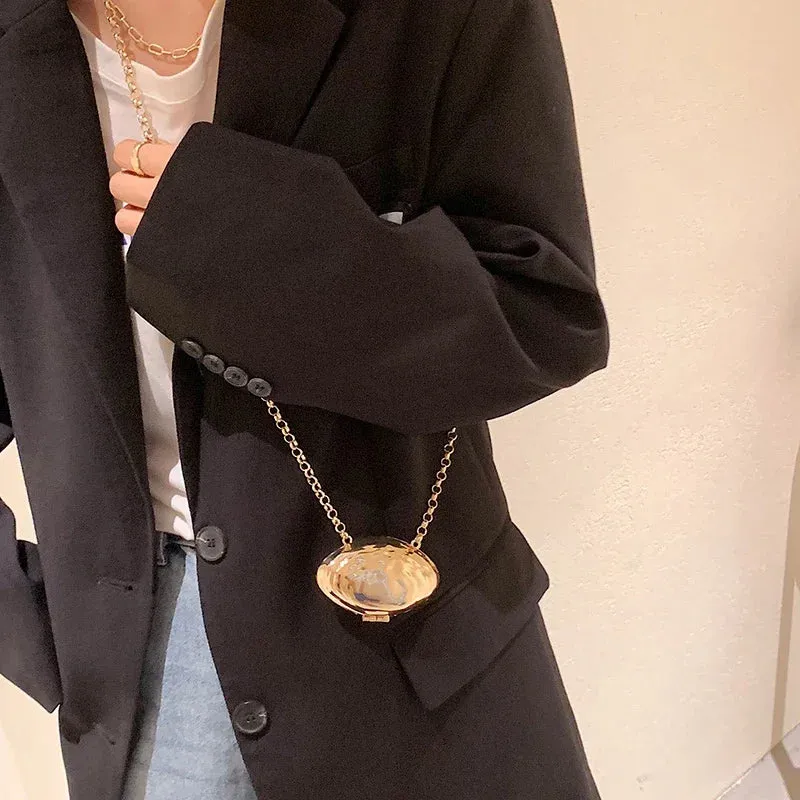 Mini Lipstick Bag: Decorative Women's Shoulder Bag, Chain Crossbody Bag, Designer Handbag, and Purse. Fashion Shell Bag, Female Clutch
