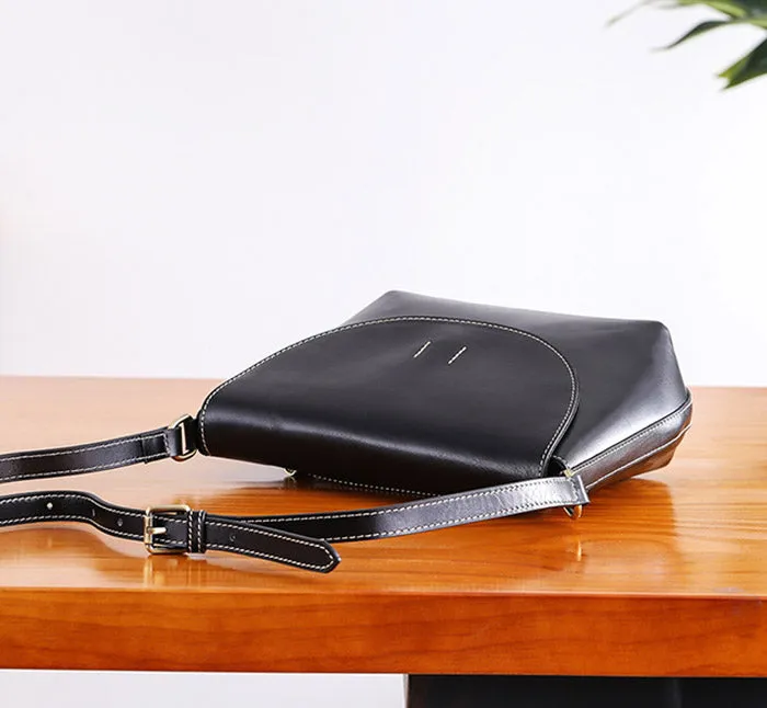 Minimalist Women Brown Leather Satchel Bag Crossbody Bags Purses for Women