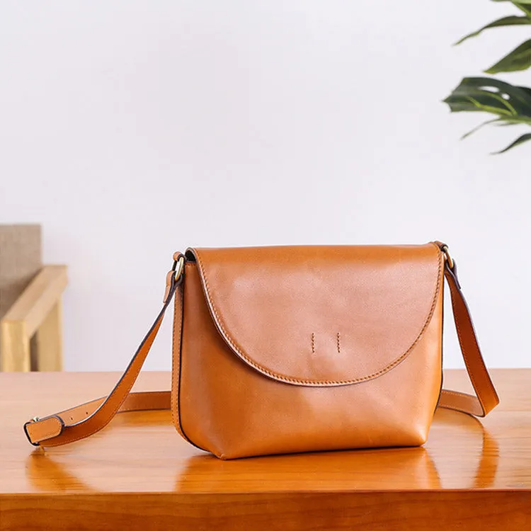 Minimalist Women Brown Leather Satchel Bag Crossbody Bags Purses for Women