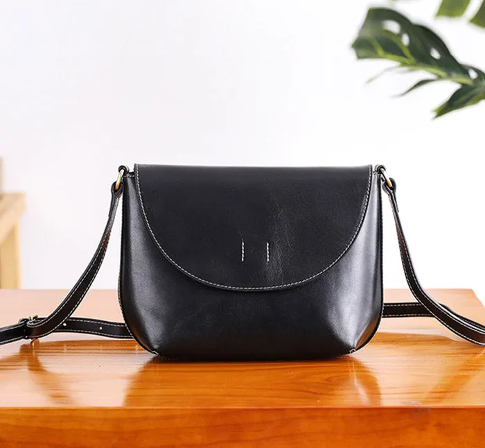Minimalist Women Brown Leather Satchel Bag Crossbody Bags Purses for Women