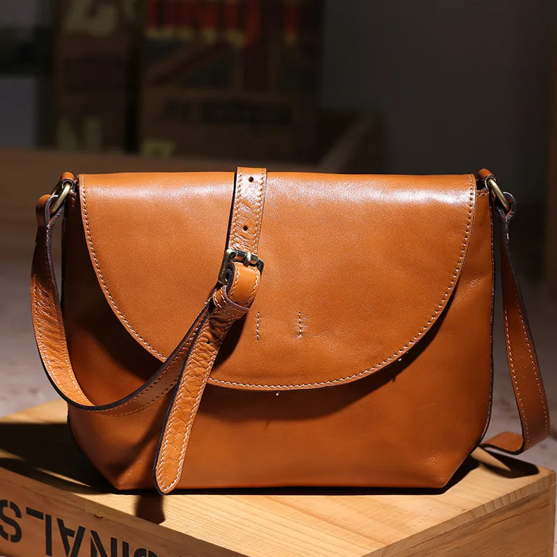Minimalist Women Brown Leather Satchel Bag Crossbody Bags Purses for Women