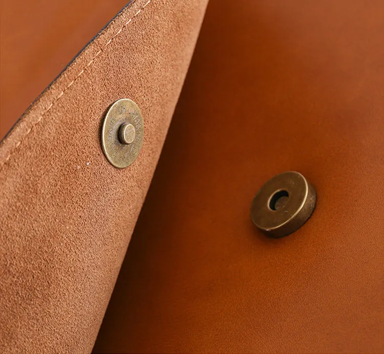 Minimalist Women Brown Leather Satchel Bag Crossbody Bags Purses for Women
