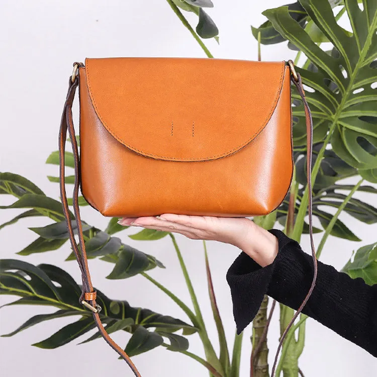 Minimalist Women Brown Leather Satchel Bag Crossbody Bags Purses for Women