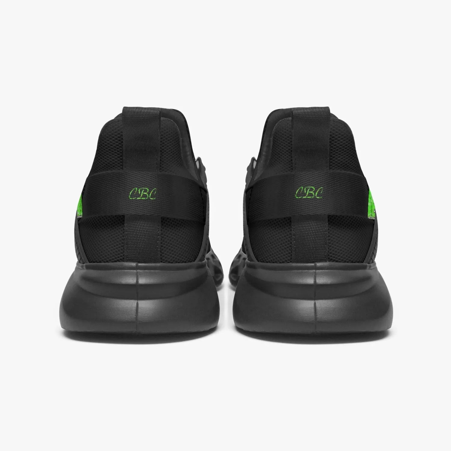 Officially Sexy Neon Green Creepy Boy Collection Black Unisex Mesh Running Shoes