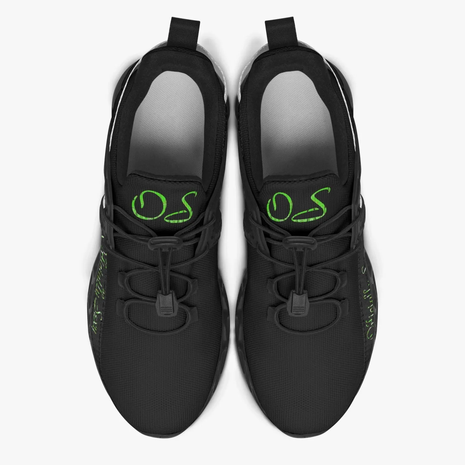 Officially Sexy Neon Green Creepy Boy Collection Black Unisex Mesh Running Shoes