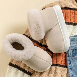 Plush Fluffy Fur Slip-on Platform Suede Snow Boots