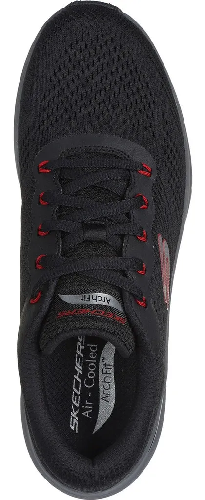 Skechers 232700/BKRD Black/Red Arch Fit 2.0 Mens Casual Comfort Lace Up Trainers