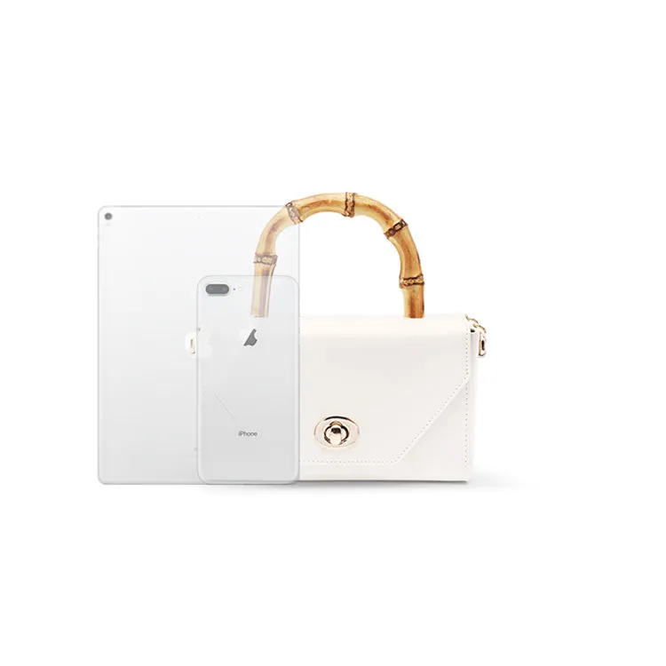 Small Women's Chain Strap Leather Crossbody Satchel With Bamboo Handle Handbags For Women