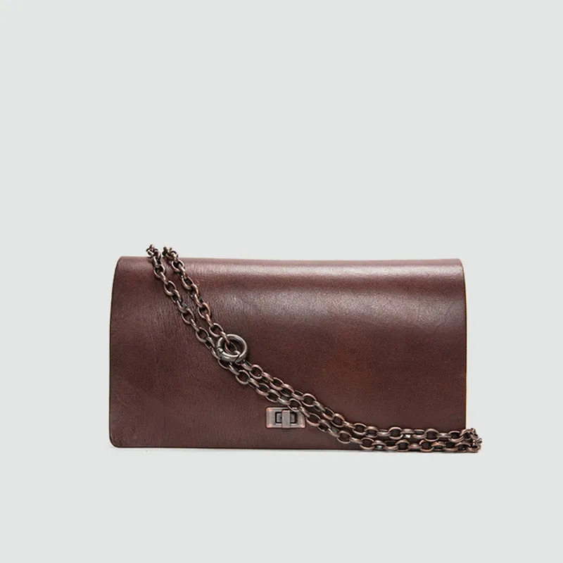 Small Women's Tan Square Leather Crossbody Bag Purse Side Bag For Womens