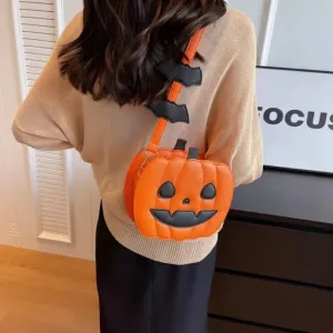 Sohiwoo Women's Y2K Korean Style Fashion Pumpkin Halloween Shoulder Bag Cartoon Fun Novelty Fantastic Cute Purses Crossbody Bags Handbag