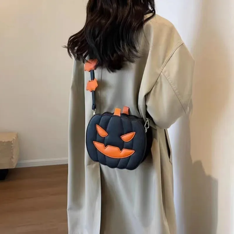 Sohiwoo Women's Y2K Korean Style Fashion Pumpkin Halloween Shoulder Bag Cartoon Fun Novelty Fantastic Cute Purses Crossbody Bags Handbag
