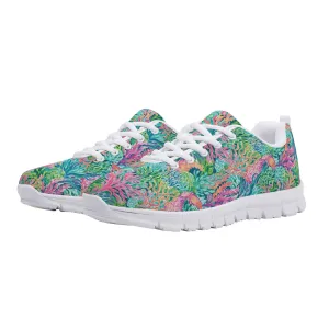 Submerged Spectrum: Vibrant Watercolor Depiction of Underwater Coral Womens EVA Mesh Running Shoes US5-US12