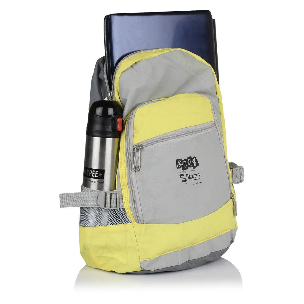 Suntop A87 25 L Backpack(Yellow ,Cream and Grey)