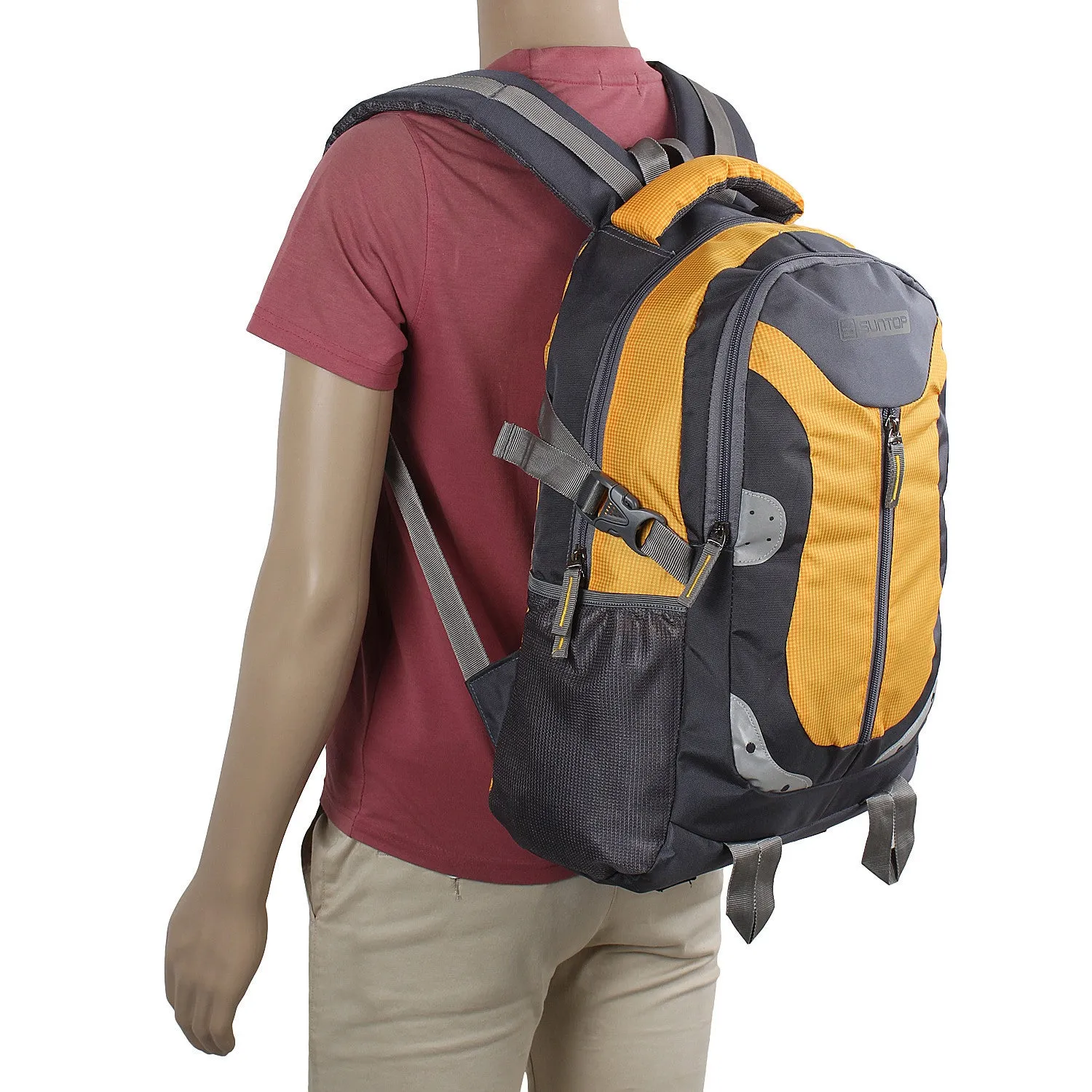Suntop Neo 9 26 L Medium Backpack(Grey and Yellow Checks)