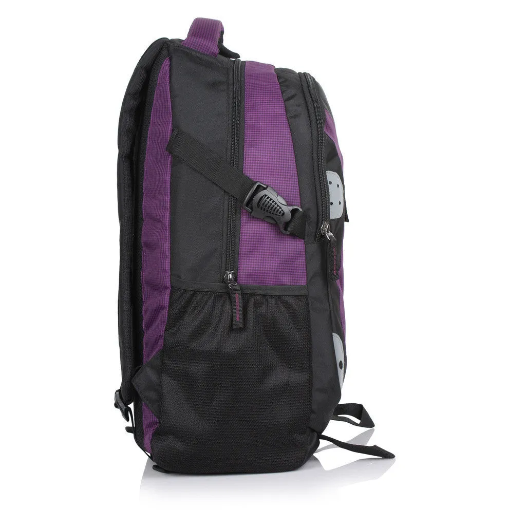 Suntop Neo 9 26 L Medium Laptop Backpack(Black and Violet Checks)