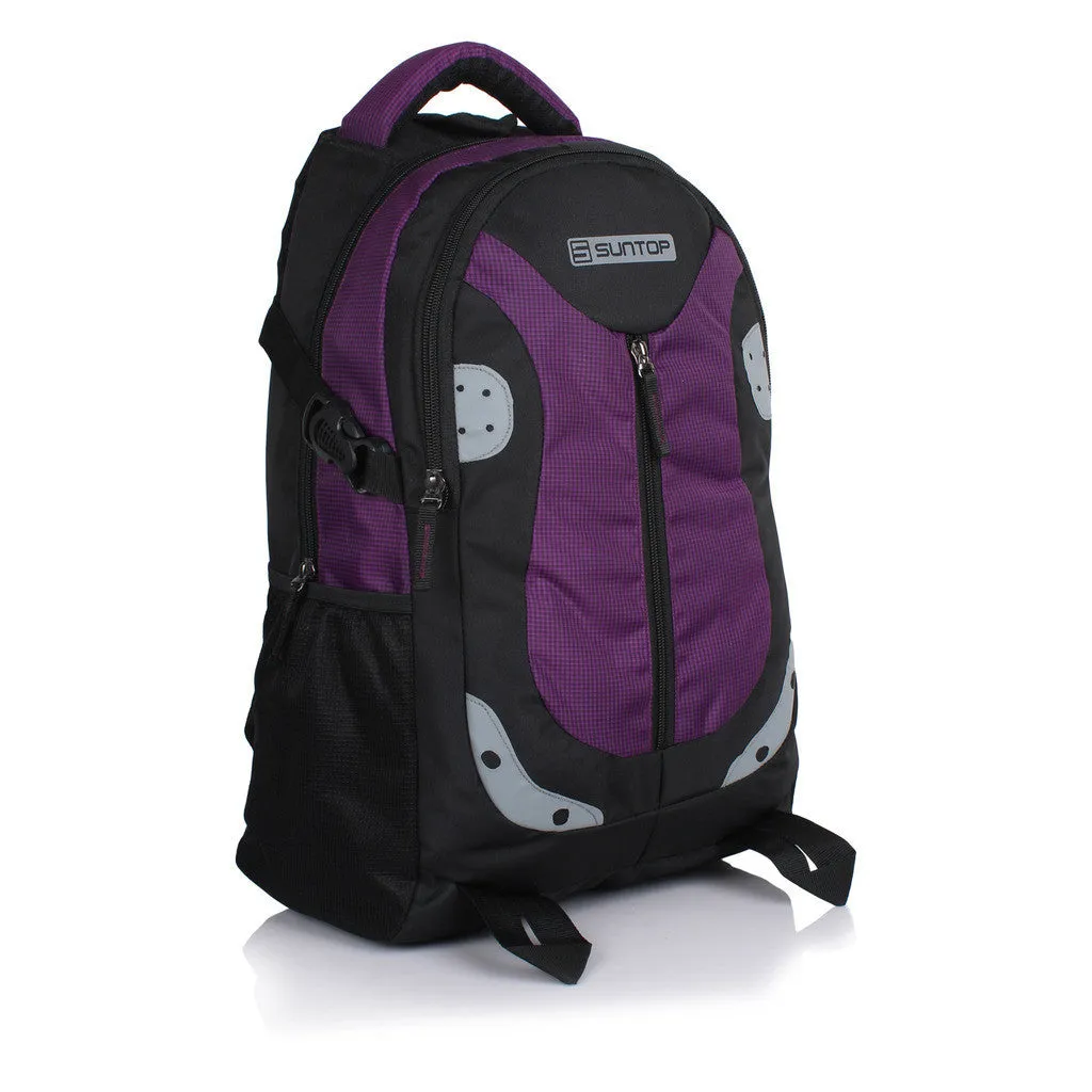 Suntop Neo 9 26 L Medium Laptop Backpack(Black and Violet Checks)