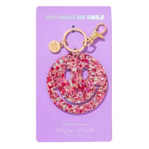Taylor Elliott Smiley Face Confetti Keychain