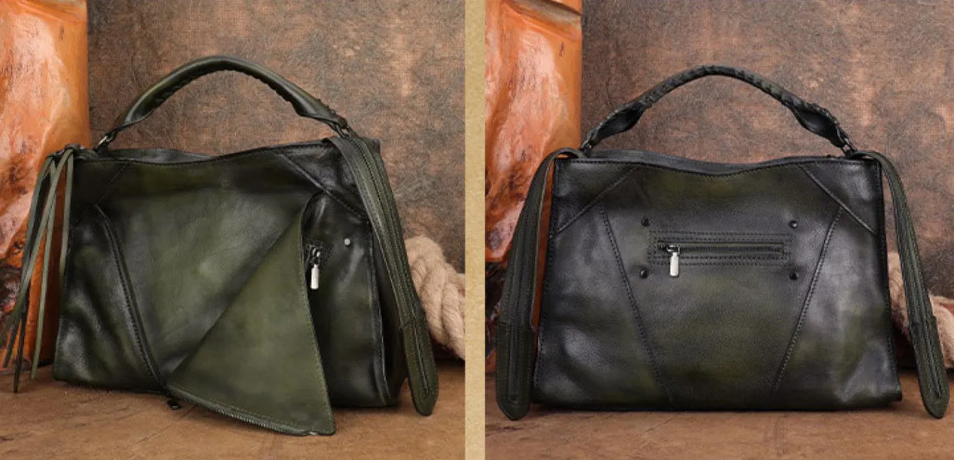 Vintage Ladies Leather Over The Shoulder Bag Black Crossbody Bags For Women