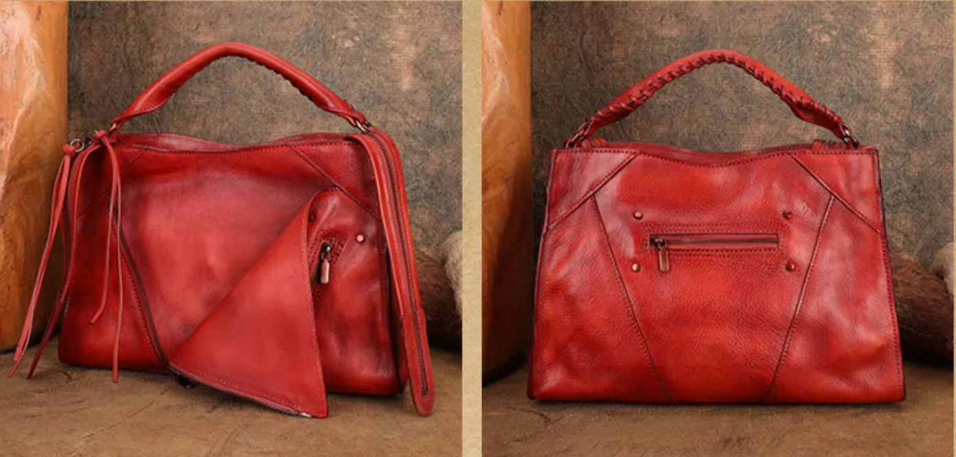 Vintage Ladies Leather Over The Shoulder Bag Black Crossbody Bags For Women