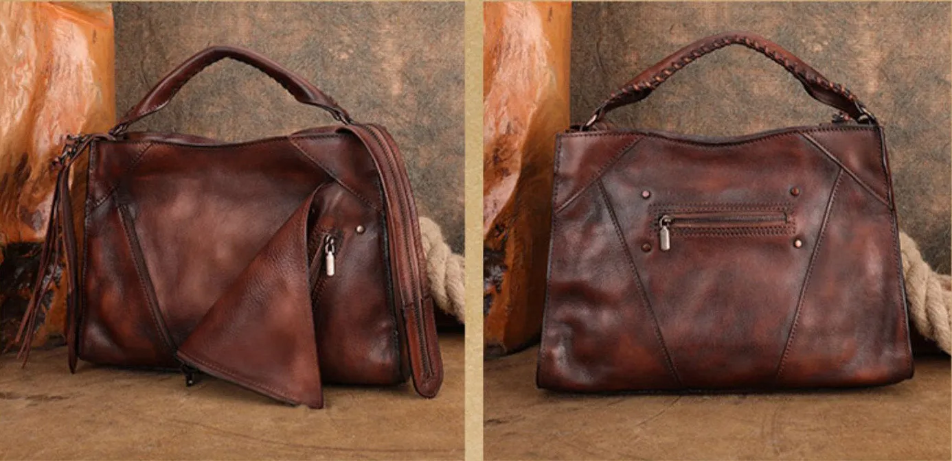 Vintage Ladies Leather Over The Shoulder Bag Black Crossbody Bags For Women