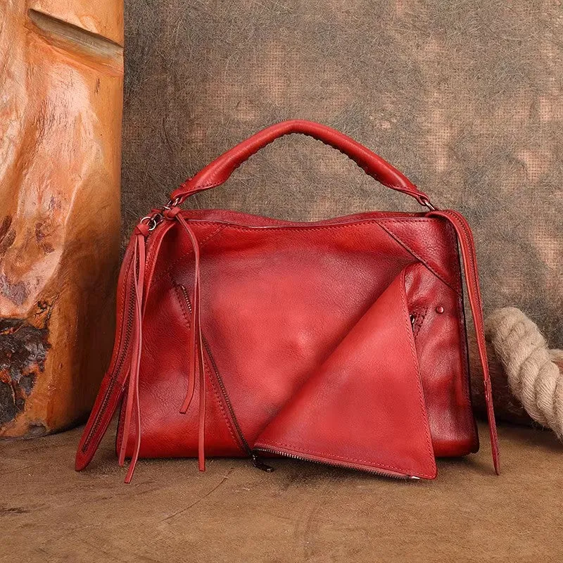 Vintage Ladies Leather Over The Shoulder Bag Black Crossbody Bags For Women