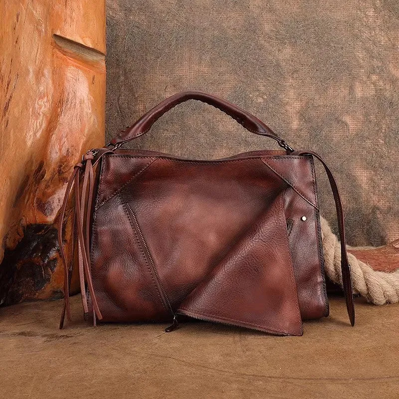 Vintage Ladies Leather Over The Shoulder Bag Black Crossbody Bags For Women