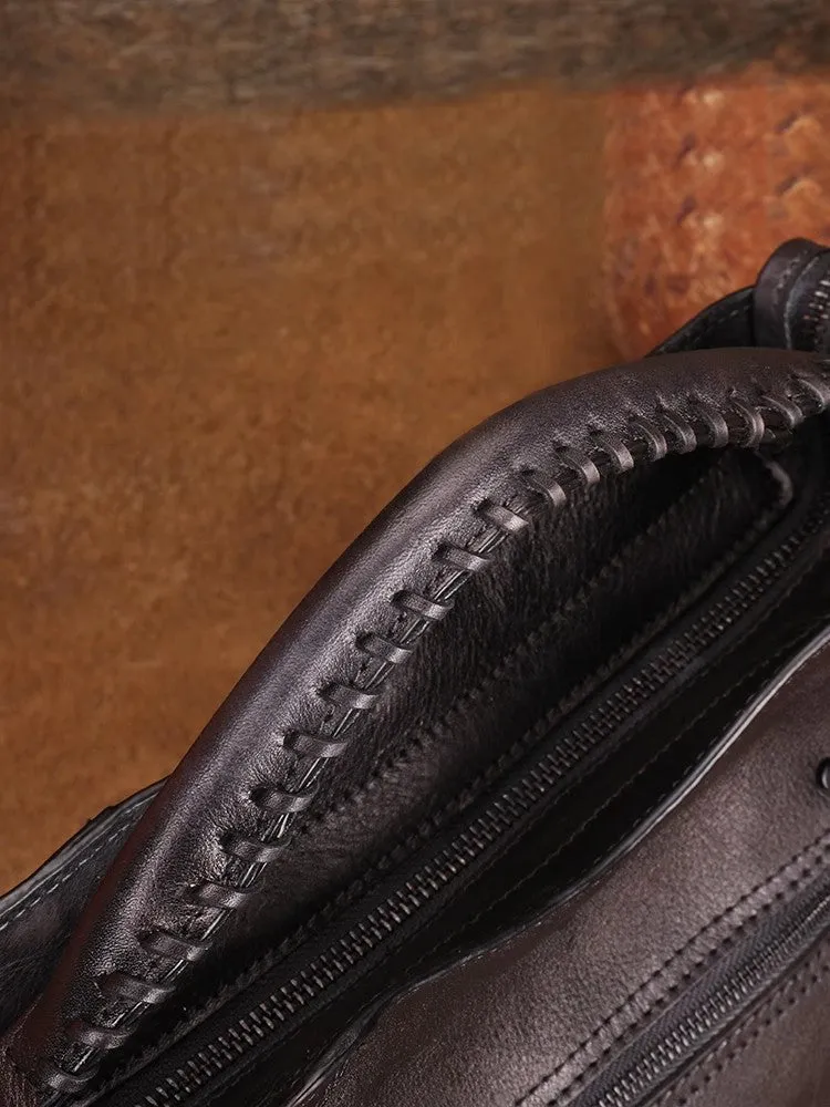 Vintage Ladies Leather Over The Shoulder Bag Black Crossbody Bags For Women