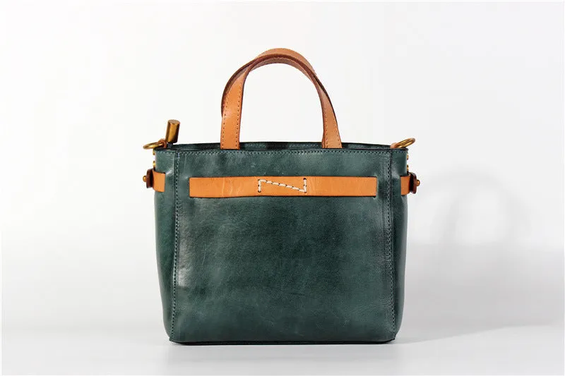 Vintage Womens Genuine Leather Crossbody Tote Handbags For Women