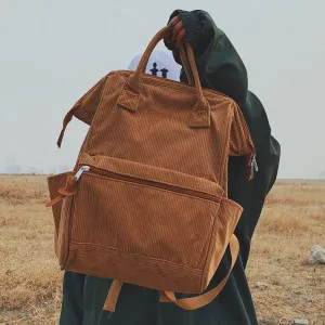 Vvsha Corduroy School Bags For Women Casual Tote Back Shoulder Bags Girls Women’s Backpack Female Teens Back Pack For School Backpack