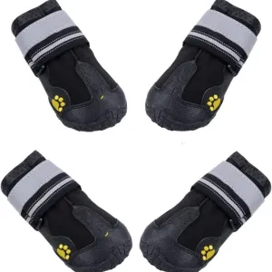 Waterproof Shoes For Dogs With Reflective Strips Rugged Anti-Slip Sole