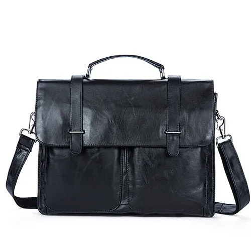 Westal Messenger Bag Men'S Briefcases Document Male Bags Genuine Leather Man Leather Laptop Bags