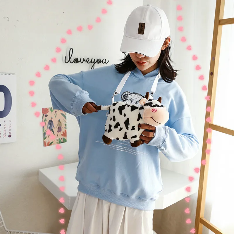 Wholesale Cute Cow Plush Crossbody Bags