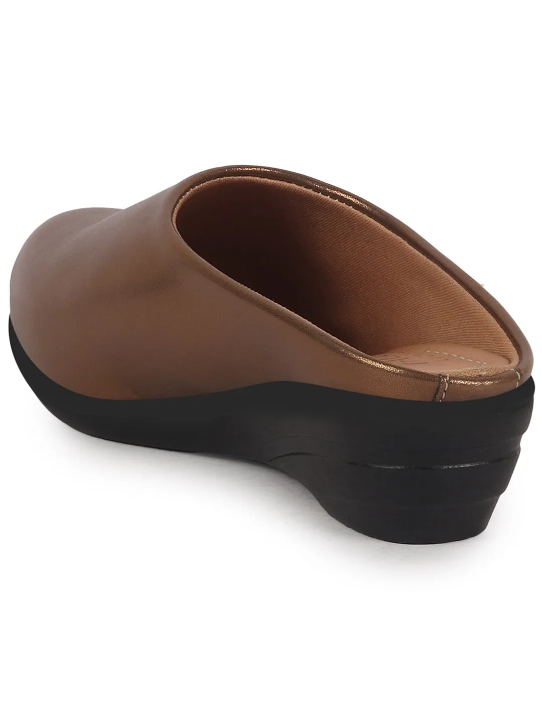Women Copper Shimmery Platform Wedge Heel Back Open Slip On Shoes for Party|Formal Dress Ballerina|Lightweight All Day Formal Shoes