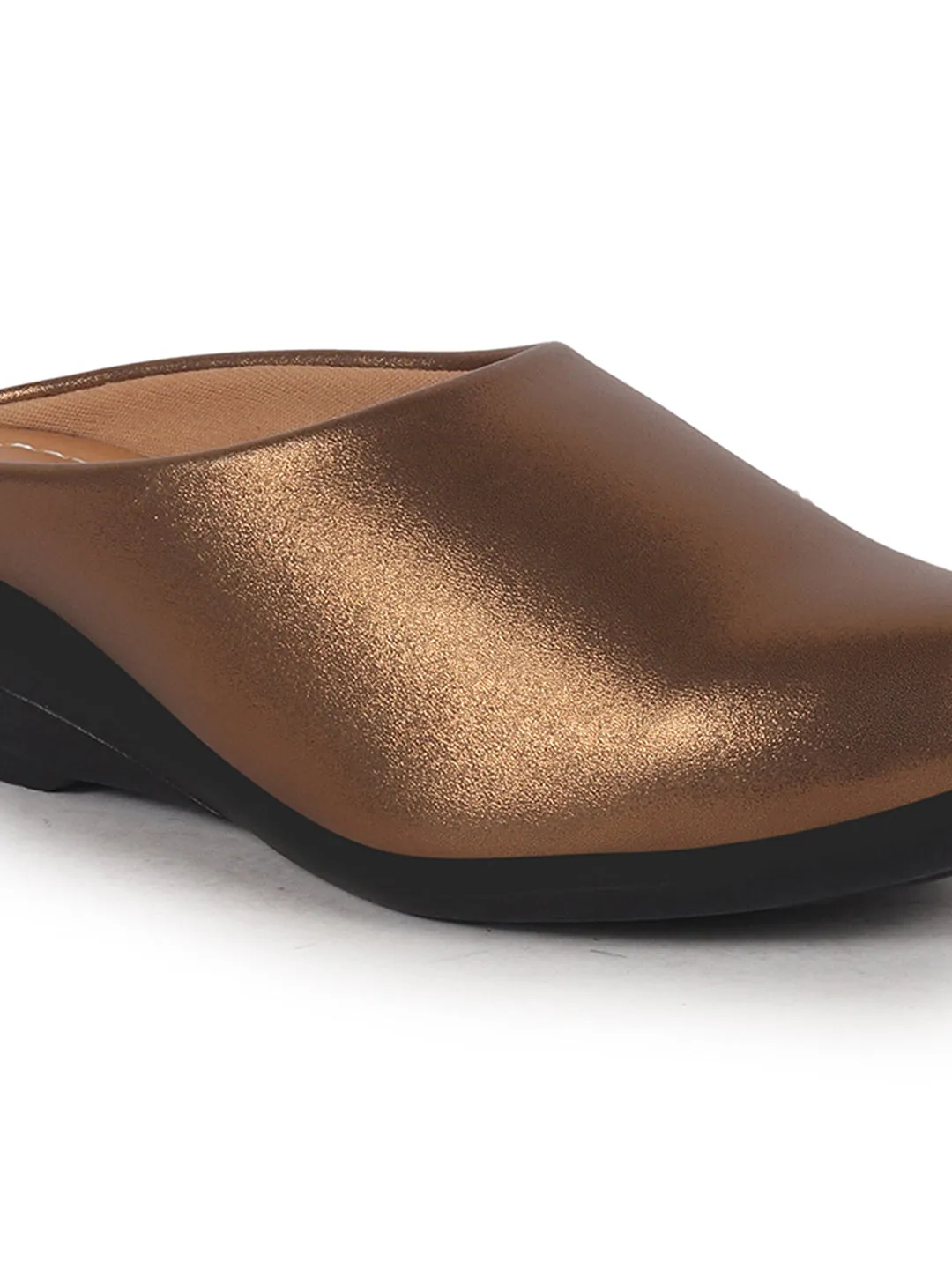 Women Copper Shimmery Platform Wedge Heel Back Open Slip On Shoes for Party|Formal Dress Ballerina|Lightweight All Day Formal Shoes