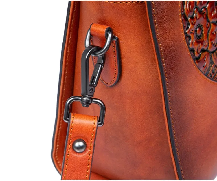 Women Vintage Genuine Leather Crossbody Bag
