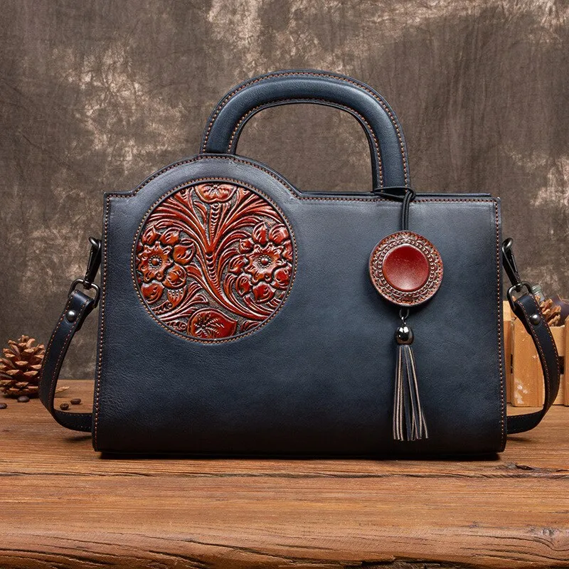 Women Vintage Genuine Leather Crossbody Bag