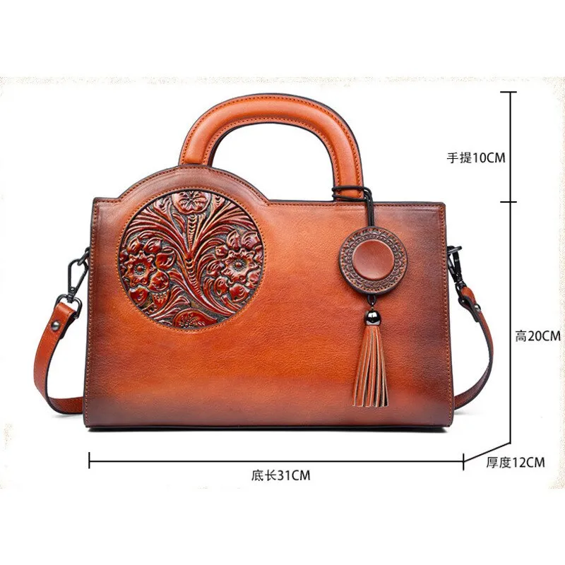 Women Vintage Genuine Leather Crossbody Bag