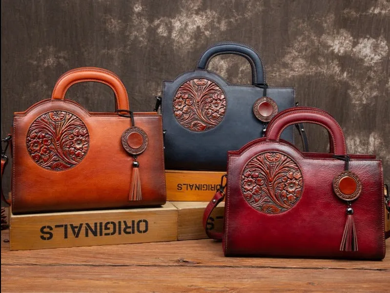 Women Vintage Genuine Leather Crossbody Bag