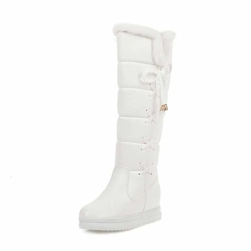 Women’s Cute Snow Boots Waterproof Winter Lace Up Boots
